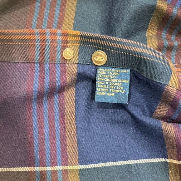 Vintage‎ Chaps Ralph Lauren Men's Plaid Button Down Dress Shirt, Size M - Picture 5 of 5